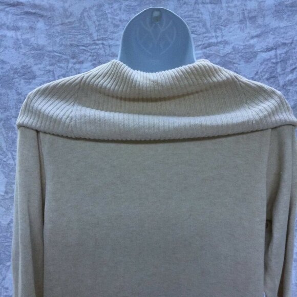 JEANNE PIERRE Cream Mock Neck Sweater Long Sleeve - Picture 5 of 7